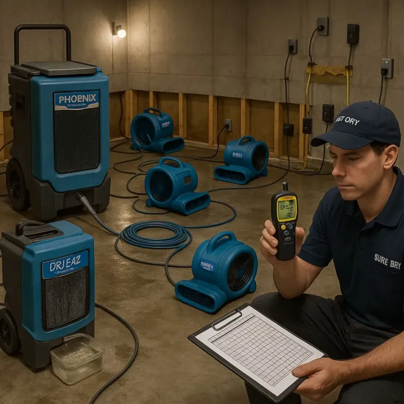 Structural Drying and Dehumidification process in Princes Lakes, IN